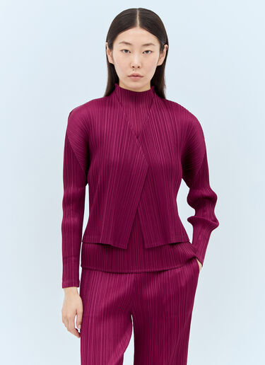 Pleats Please Issey Miyake May Cardigan Burgundy plp0257011