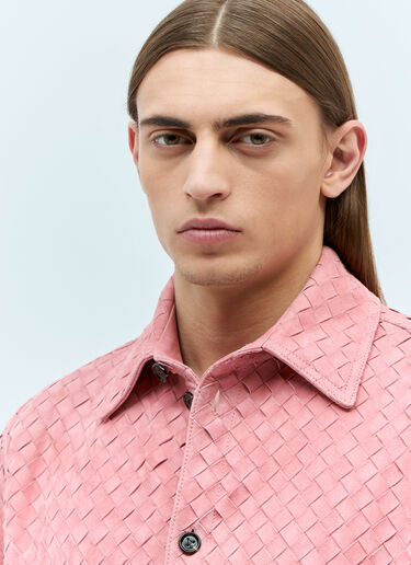 Bottega Veneta Intrecciato Suede Shirt Pink bov0157003