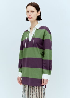 Entire Studios Striped Polo Shirt Brown ent0255014