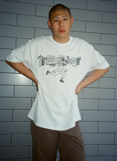 BEAMS BEAMS T x LN-CC T-Shirt With Artwork By ESOW White bms0158003