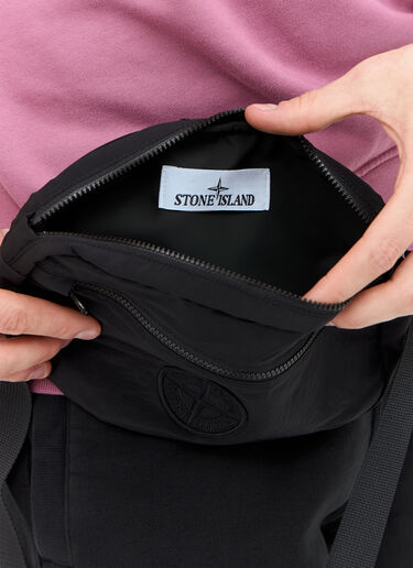 Stone Island Logo Embroidery Belt Bag Black sto0158059