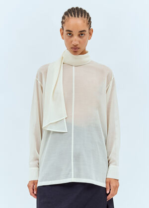 Issey Miyake Sheer Shirt With Shawl Blue ism0258002