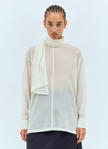 Issey Miyake Sheer Shirt With Shawl Off white ism0258003