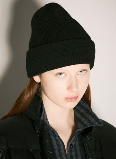 Our Legacy Wool Knit Beanie Hat Black our0358010