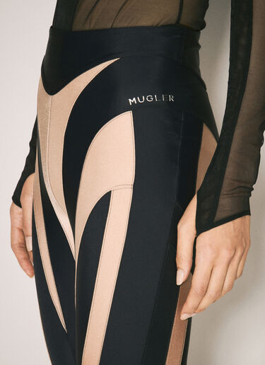 Mugler Bi-Colour Spiral Leggings Beige mug0255003