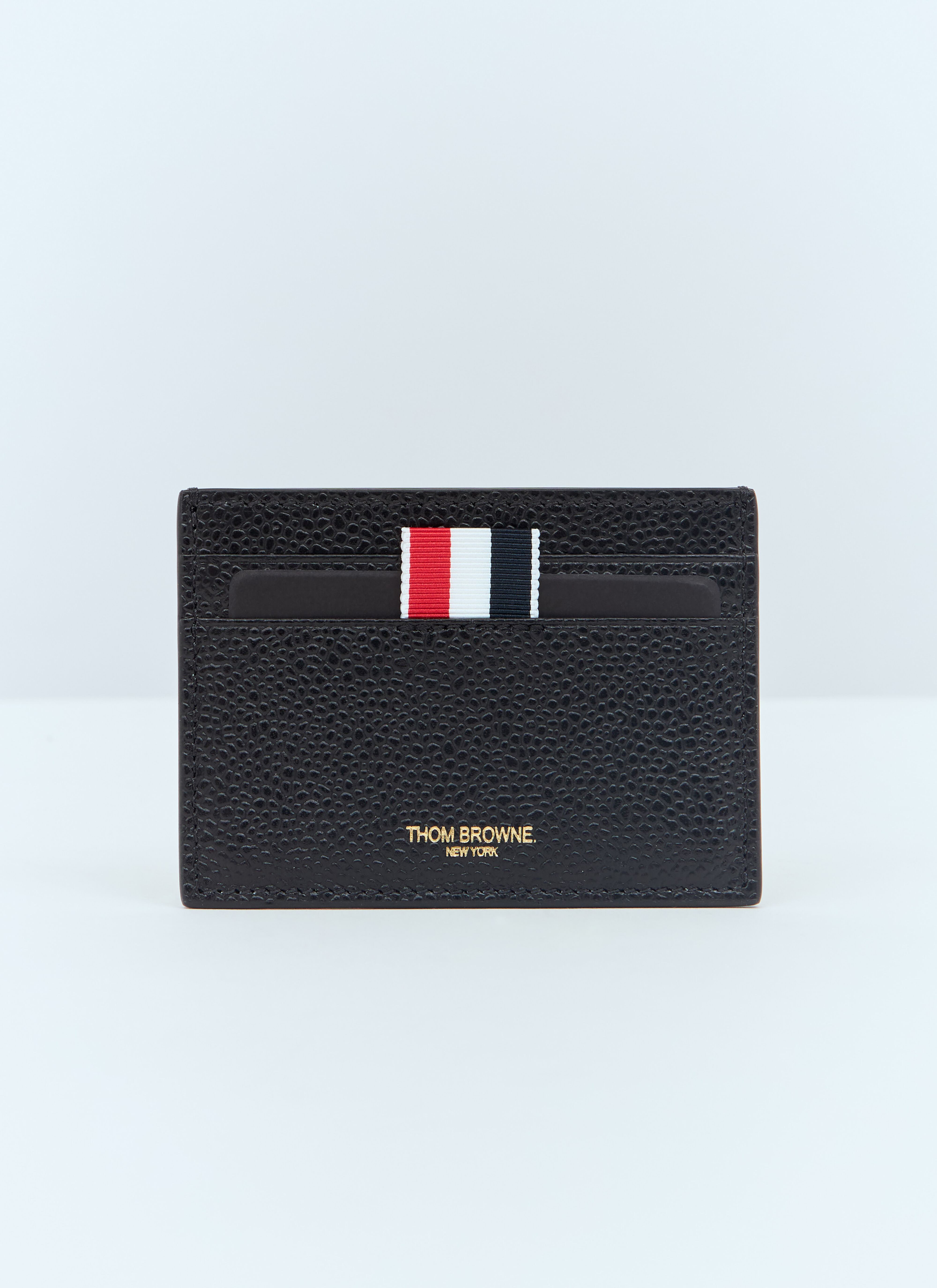 Thom Browne Leather And Canvas Cardholder Navy thb0156001