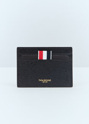 Thom Browne Leather And Canvas Cardholder Light Blue thb0157004