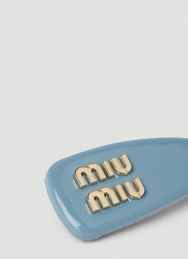 Miu Miu Logo Plaque Hairclip Blue miu0252057