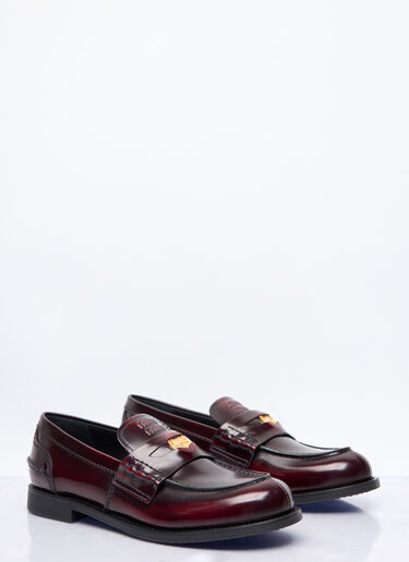 Miu Miu Leather Penny Loafers Burgundy miu0258021