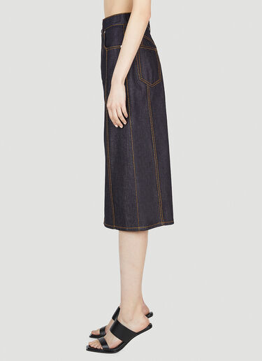 Alexander McQueen Contrast Stitching Denim Skirt Blue amq0252022