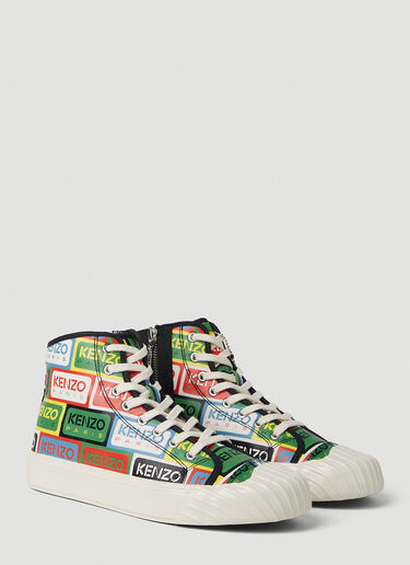 Kenzo Logo Print Sneakers Green knz0252043