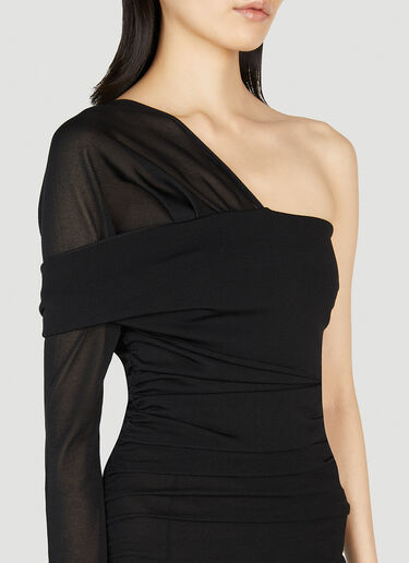 Saint Laurent Asymmetric Dress Black sla0251029