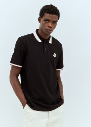 Homme Plissé Issey Miyake Logo Patch Polo Shirt Black hmp0158008