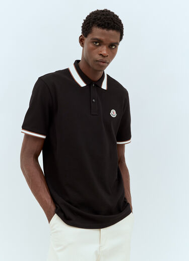 Moncler Logo Patch Polo Shirt Black mon0158021