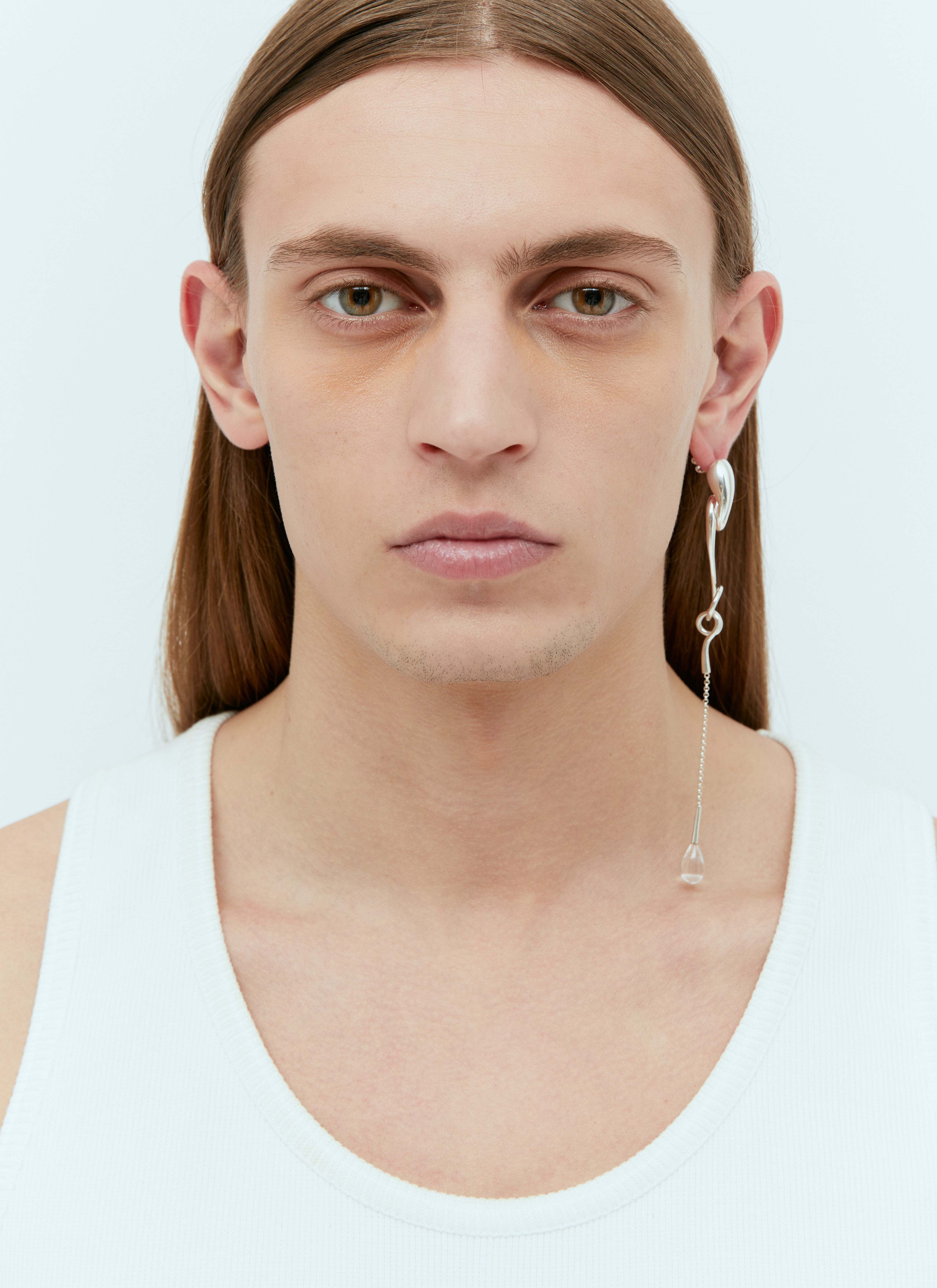 Versace Long Viscous Drop Earrings Gold ver0155041