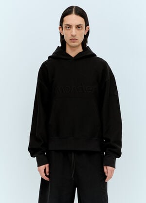 Moncler Raised Logo Hooded Sweatshirt Black mon0157030