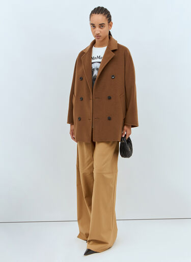 Max Mara Short 101801 Icon Coat Brown max0257007