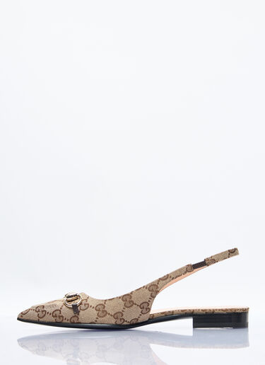 Gucci Horsebit Slingback Ballerina Flats Beige guc0257048