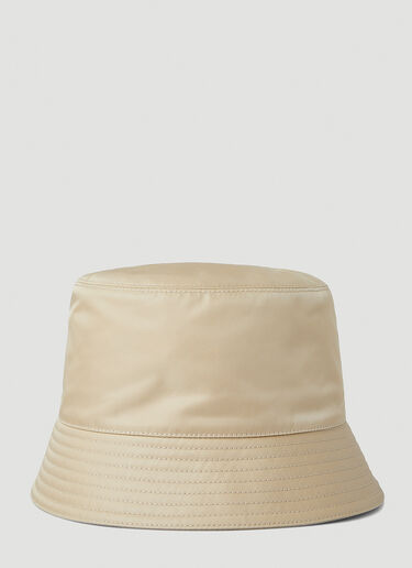Prada Logo Plaque Bucket Hat in Cream | LN-CC