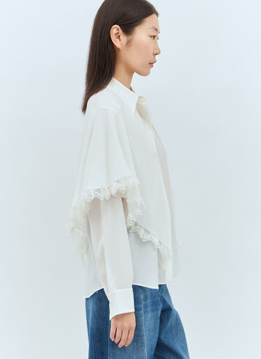 Chloé Knotted Heritage Cape Blouse White chl0257007