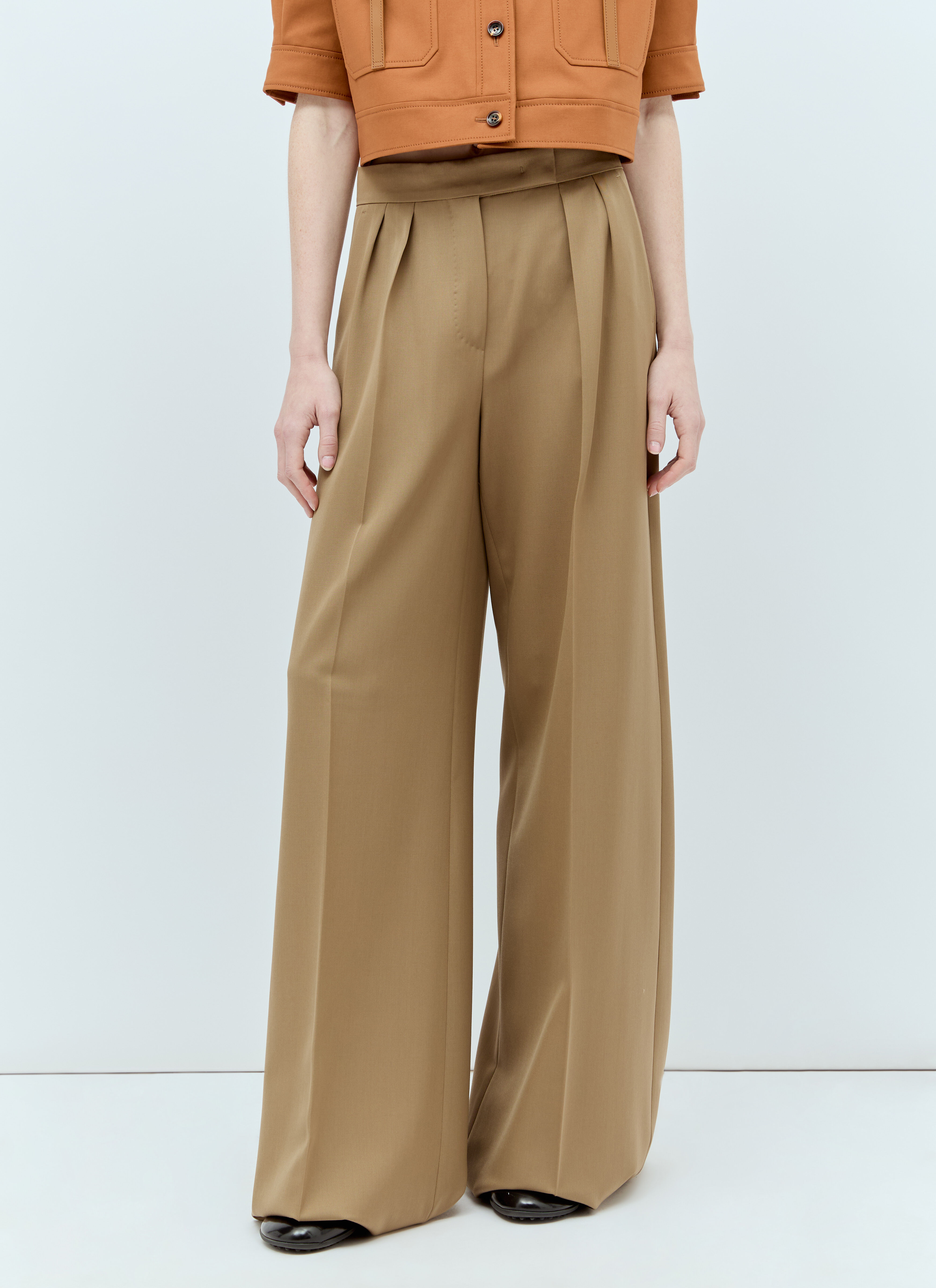 Max Mara Wool Tailored Pants Brown max0255012