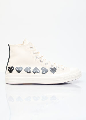 Saint Laurent Multi-Heart Chuck 70 High-Top Sneakers White sla0156025