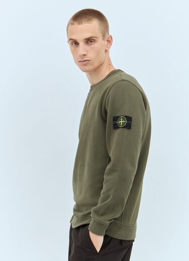 Stone Island リブサイドスウェットシャツ グリーン sto0158048