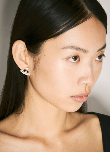 Vivienne Westwood New Diamante 心形耳环  黑色 vvw0258038