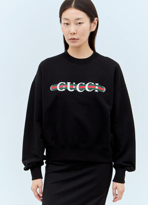 Gucci Logo Print Sweatshirt Black guc0257011
