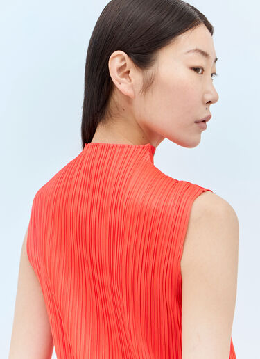 Pleats Please Issey Miyake Pleated Midi Dress Orange plp0257001