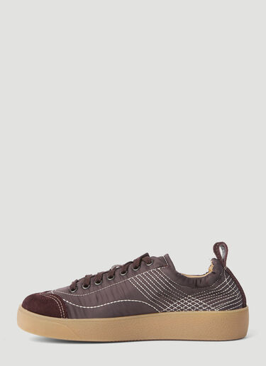 Dries Van Noten Quilted Low Top Sneakers Burgundy dvn0255007