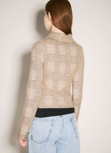 Our Legacy Hound Check Zip-Up Sweater Beige our0258019