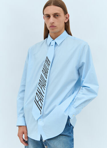 Jean Paul Gaultier Logo-Print Tie Shirt Blue jpg0157005