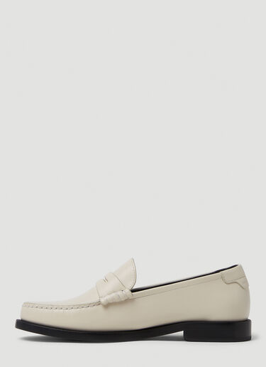 Saint Laurent Monogram Plaque Loafers White sla0249075