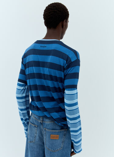 Marni Layered Crewneck Sweater Blue mni0157003