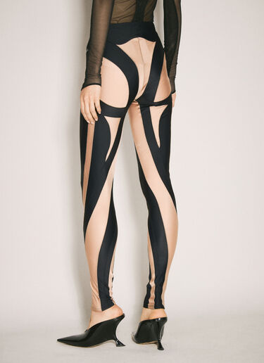 Mugler Bi-Colour Spiral Leggings Beige mug0255003