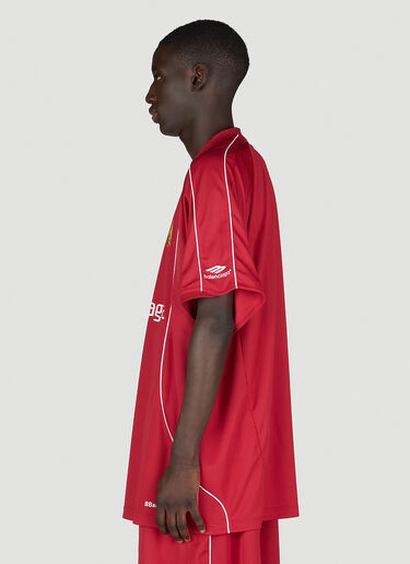 Balenciaga Oversized Soccer Jersey Top in Red