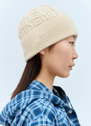 Acne Studios Cable Knit Beanie Hat Beige acn0257001