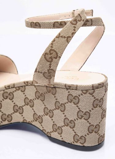 Gucci Horsebit Flatform Sandals Beige guc0257050