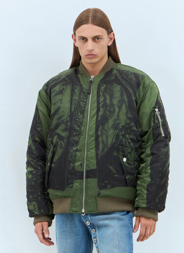 Jean Paul Gaultier Trompe L'Oeil Bomber Jacket Green jpg0357004