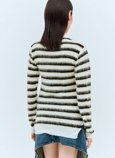 Marni Striped Wool-Mohair Sweater White mni0257008