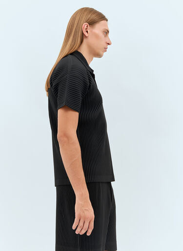 Homme Plissé Issey Miyake Pleated Polo Top Black hmp0158008