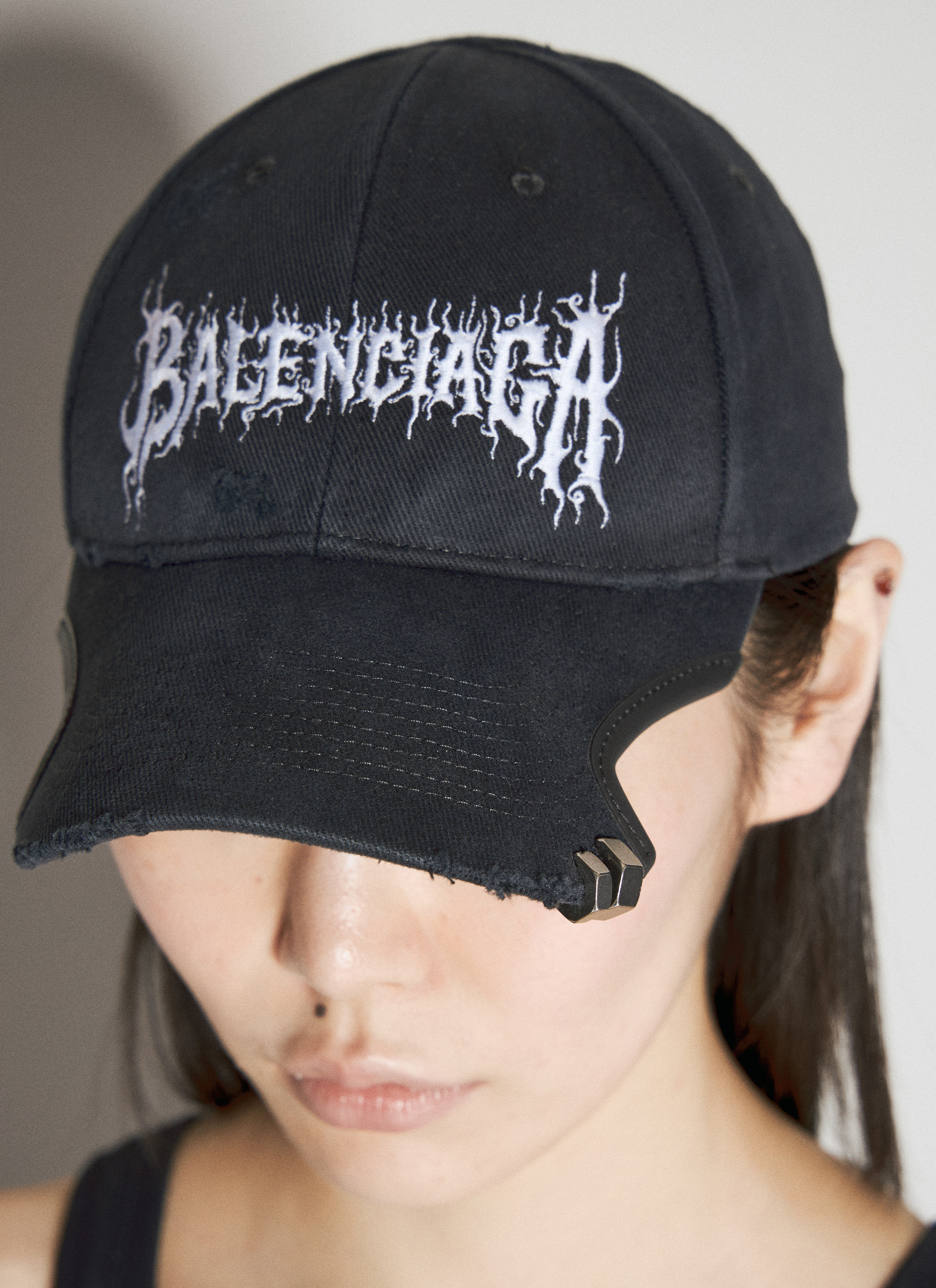 Balenciaga Women's DIY Metal Outline Baseball Cap in Black | LN-CC®