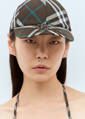 Burberry Check Baseball Cap Black bur0257017