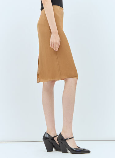 Miu Miu Silk Skirt Brown miu0258010