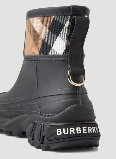 Burberry Leather Contrast Sole Monogram Print Lace-Up Boots Burberry