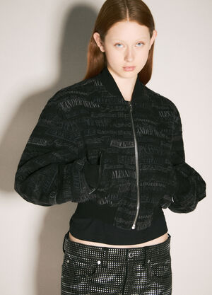 Moncler 满版徽标飞行员夹克  Black mon0258005