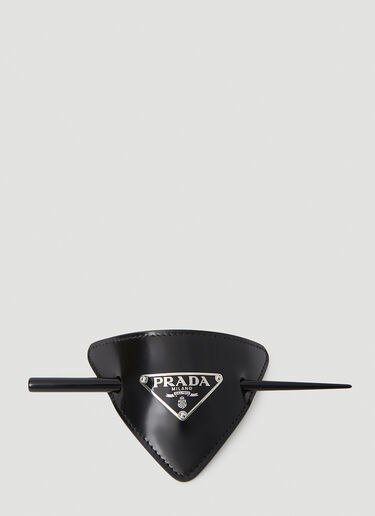 Prada Logo Plaque Hair Accessory Black pra0252048