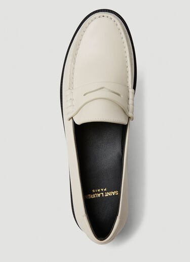 Saint Laurent Monogram Plaque Loafers White sla0249075