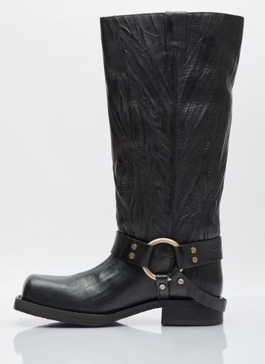 Acne Studios Buckle Leather High Boots Black acn0254023